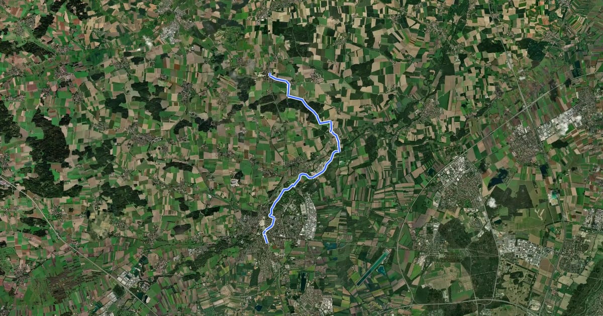 Маршрут MVV Wanderweg Ring на спутниковом снимке