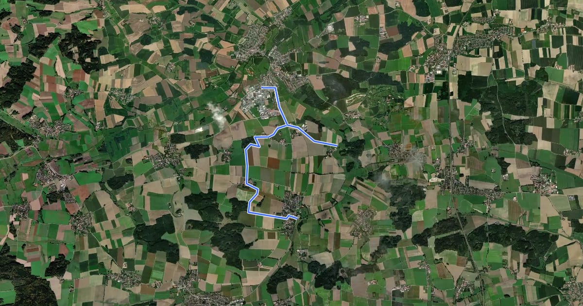 Маршрут MVV Wanderweg Ring на спутниковом снимке