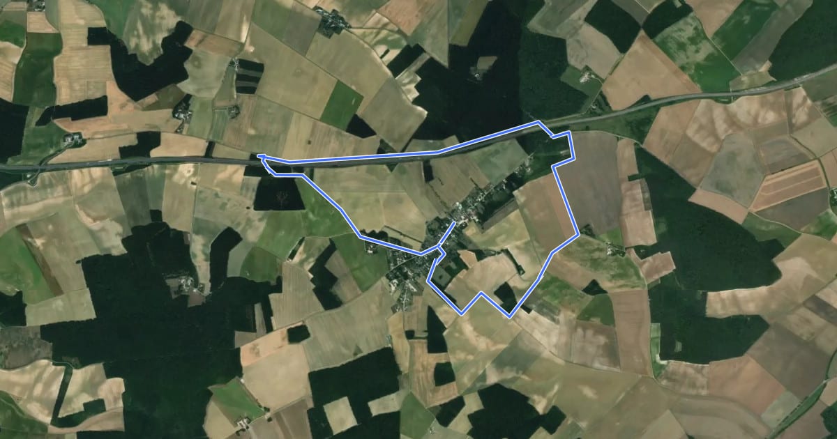 Маршрут N°02 09km Autour de Les Clérimois на спутниковом снимке