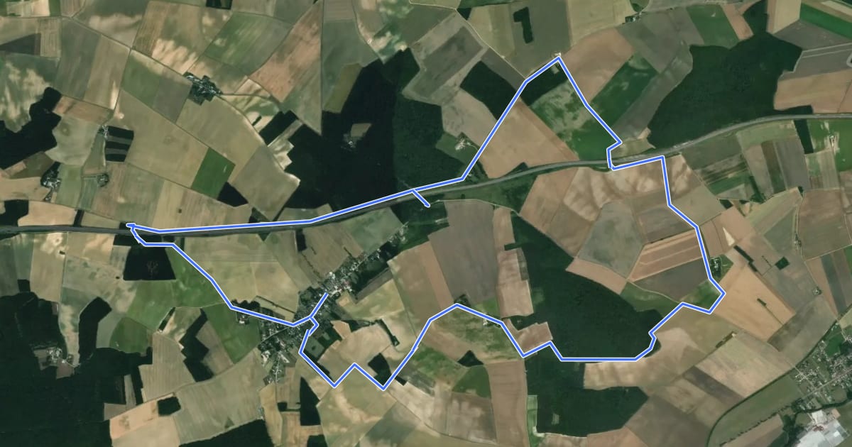 Маршрут N°02 16km Autour de Les Clérimois на спутниковом снимке