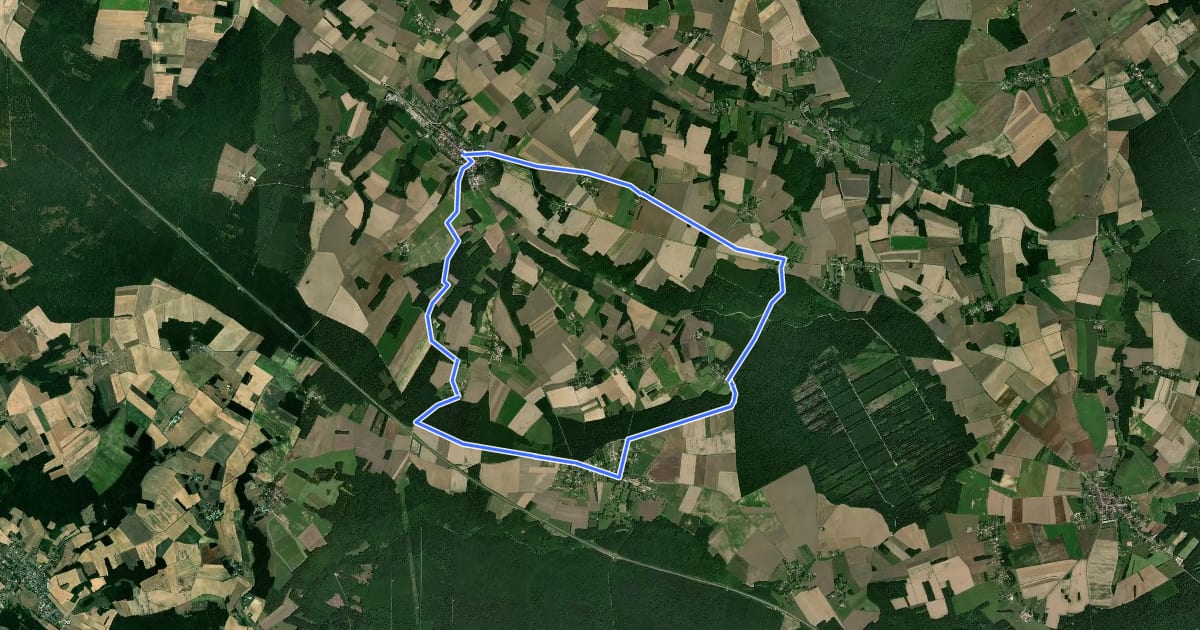 Маршрут N°15 Cerisiers Villechétive, cidre et forêt на спутниковом снимке