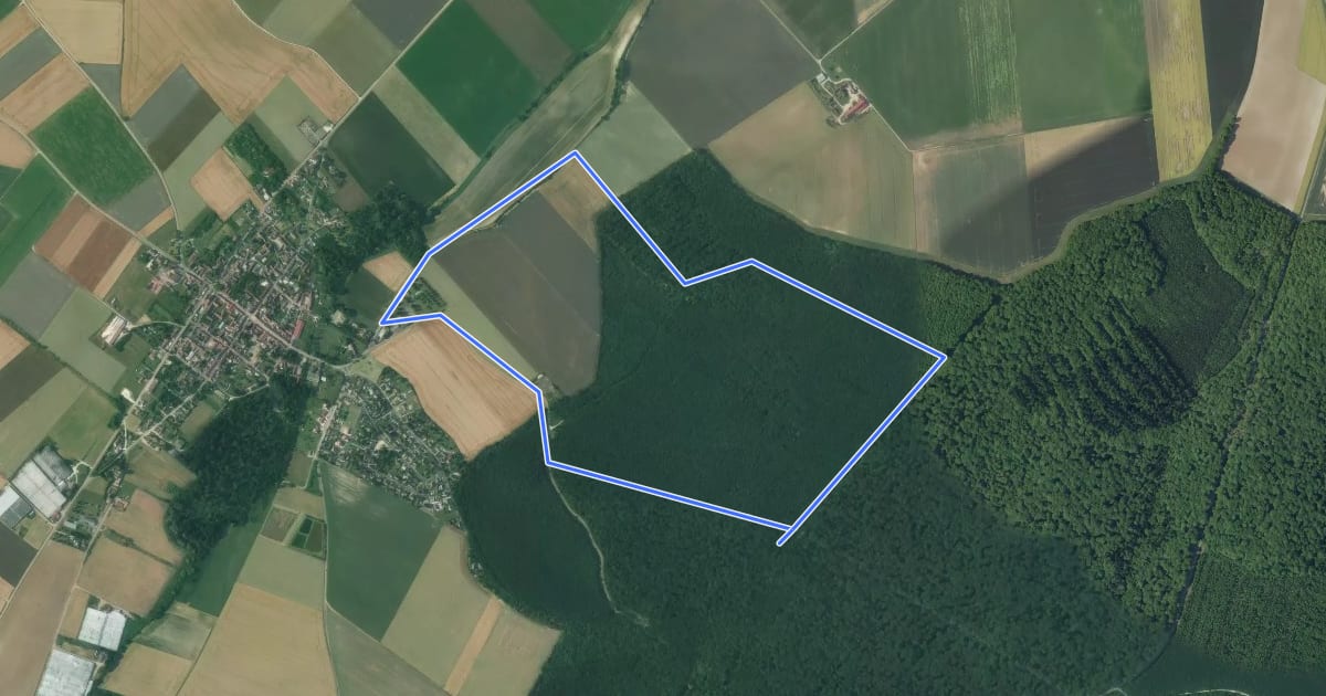 Маршрут N°20 Courgenay La pierre aux 9 coups на спутниковом снимке