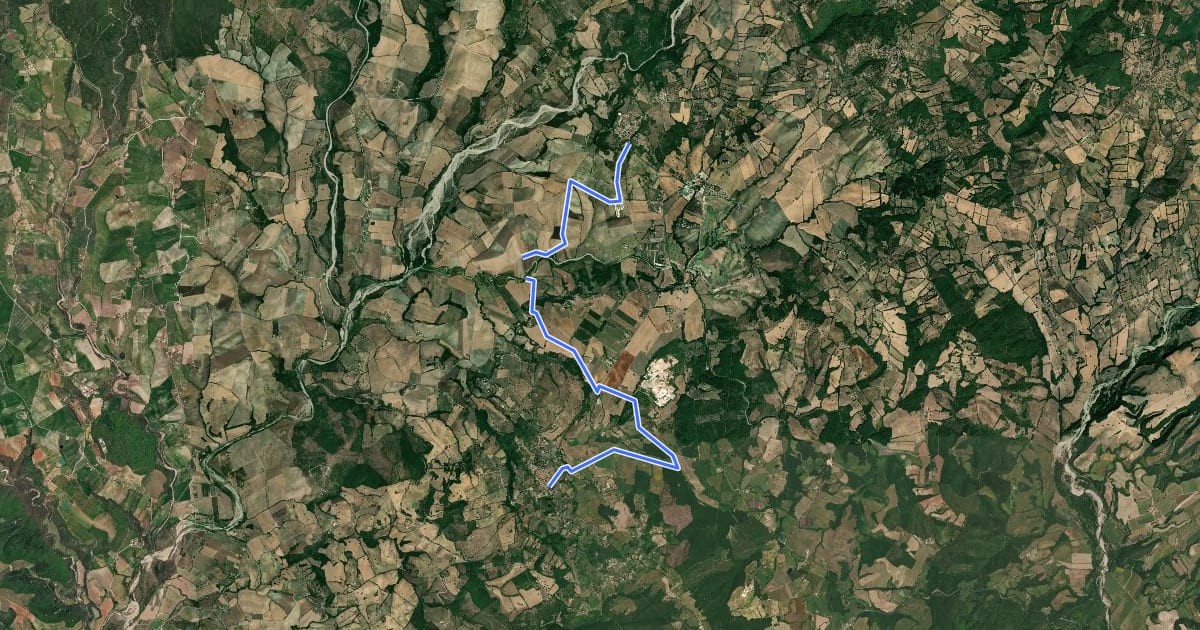 Маршрут n.8 Montemerano-Saturnia на спутниковом снимке
