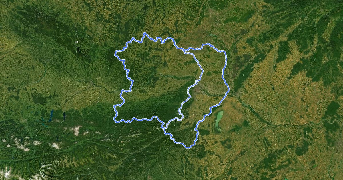 Маршрут NÖ Landesrundwanderweg на спутниковом снимке