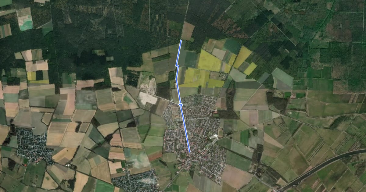 Маршрут nördlich Rühen an der B244 (19) - Rühen (10) на спутниковом снимке