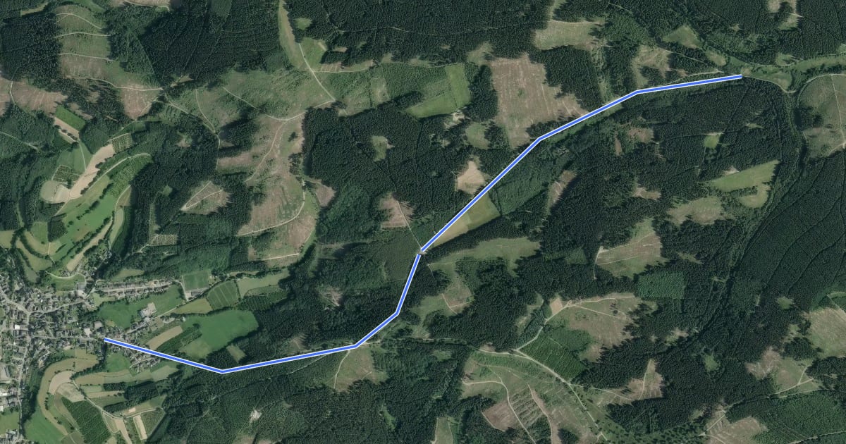 Маршрут nördlicher Rothaarsteig-Zuweg Heinsberg на спутниковом снимке