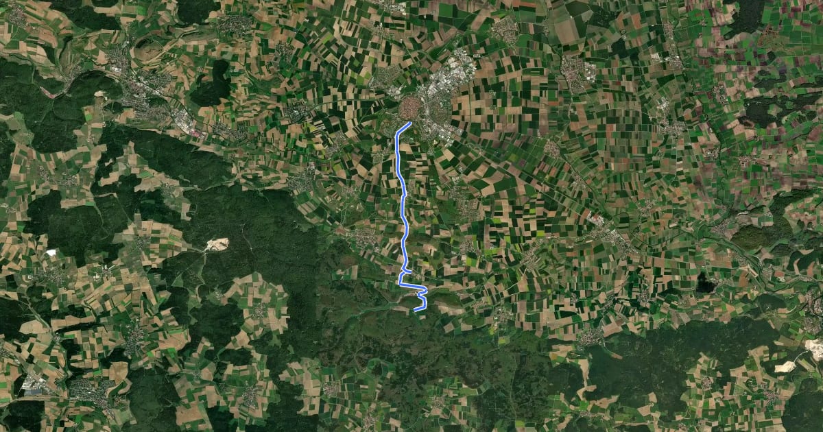 Маршрут Nördlingen - Karlshof на спутниковом снимке