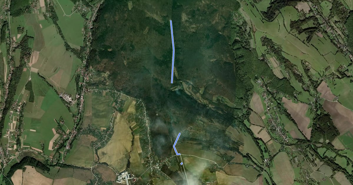 Маршрут Náučný chodník Brestovec -Stará Myjava - Poriadie - Topolecká на спутниковом снимке