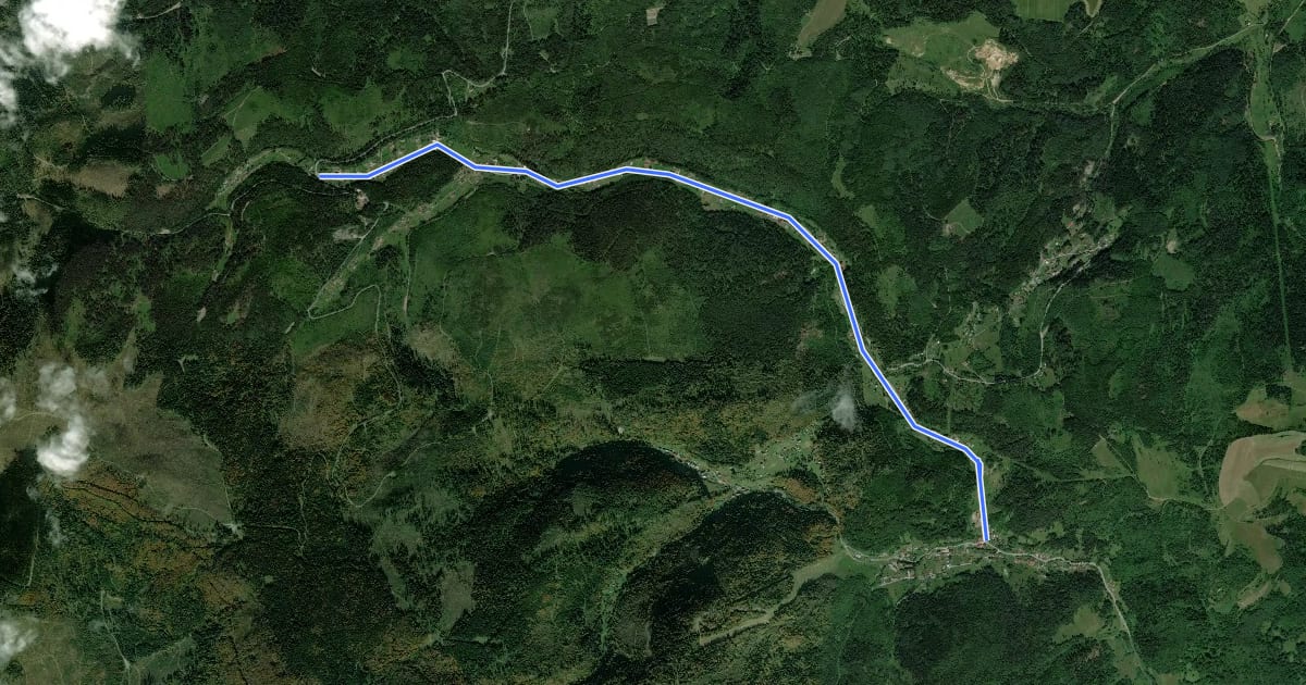 Маршрут Náučný chodník históriou baníctva v Hnilčíku, trasa pozdĺž Želez. potoka на спутниковом снимке