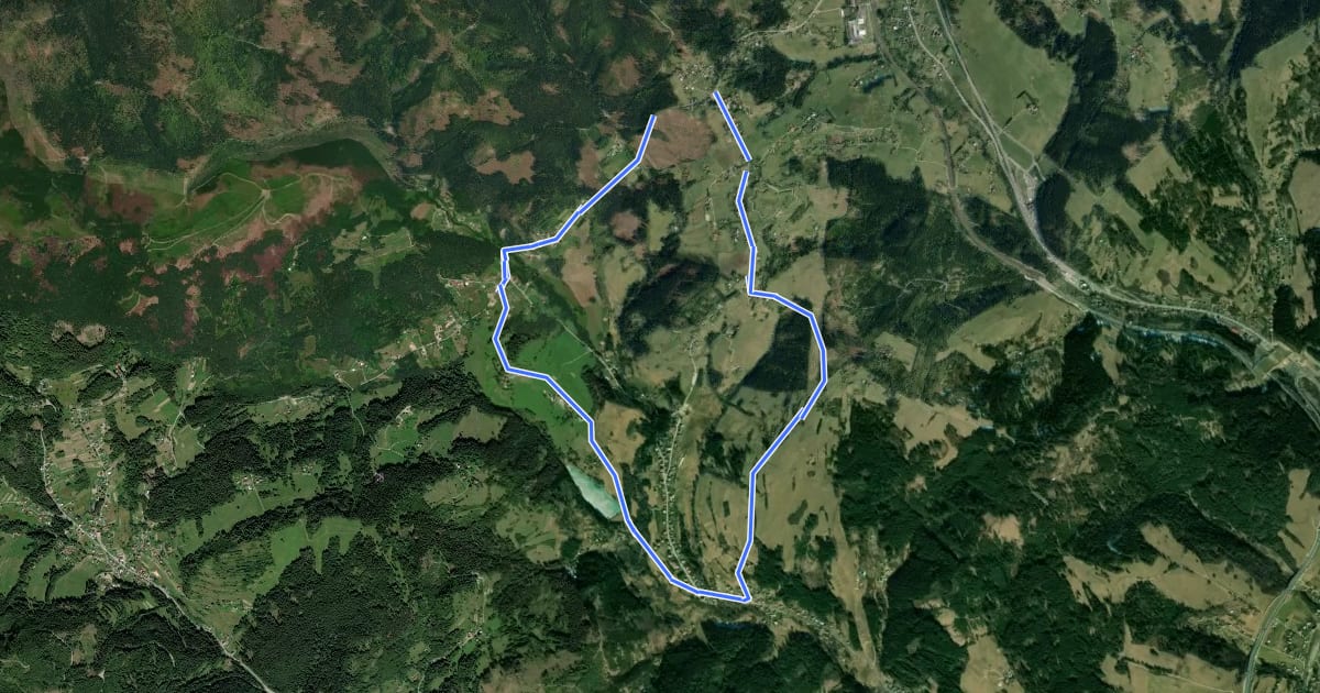 Маршрут Náučná cyklotrasa Geopark Megoňky-Šance на спутниковом снимке