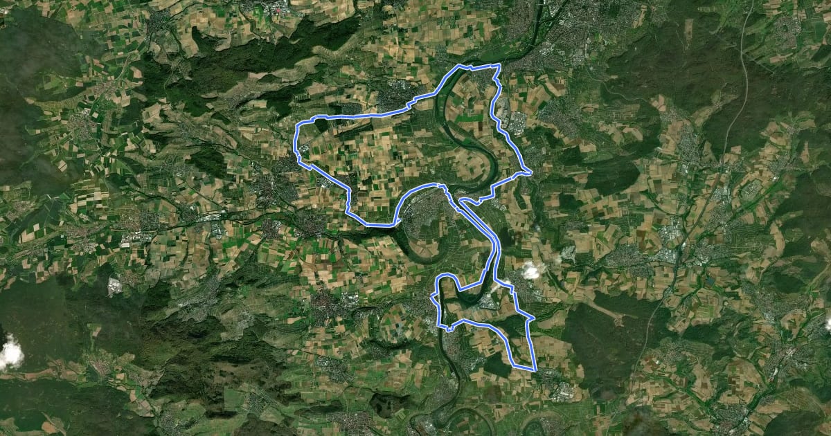 Маршрут N1 Wein-Land-Fluss-Tour на спутниковом снимке