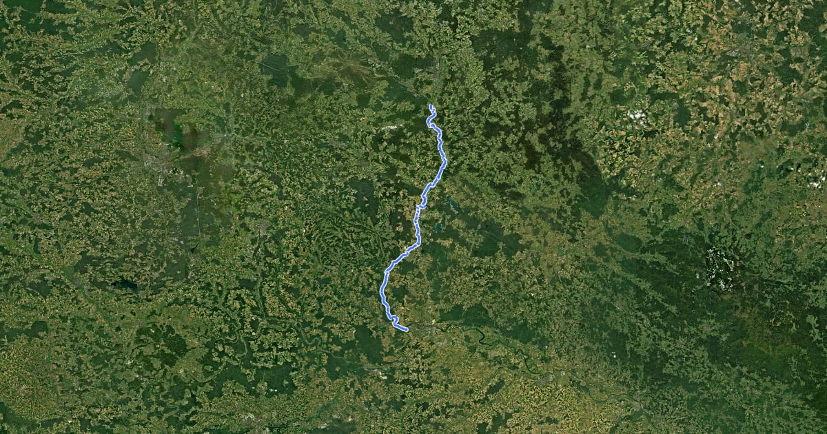 Маршрут Naabtal-Radweg на спутниковом снимке