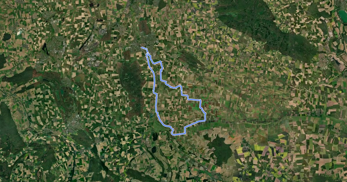 Маршрут Nach Hornburg und zum Großen Bruch на спутниковом снимке