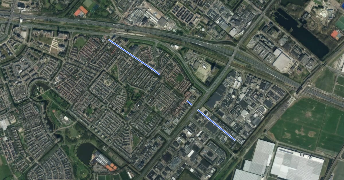 Маршрут Nachtnet Fiets (Station Oost - Lansinghage) на спутниковом снимке