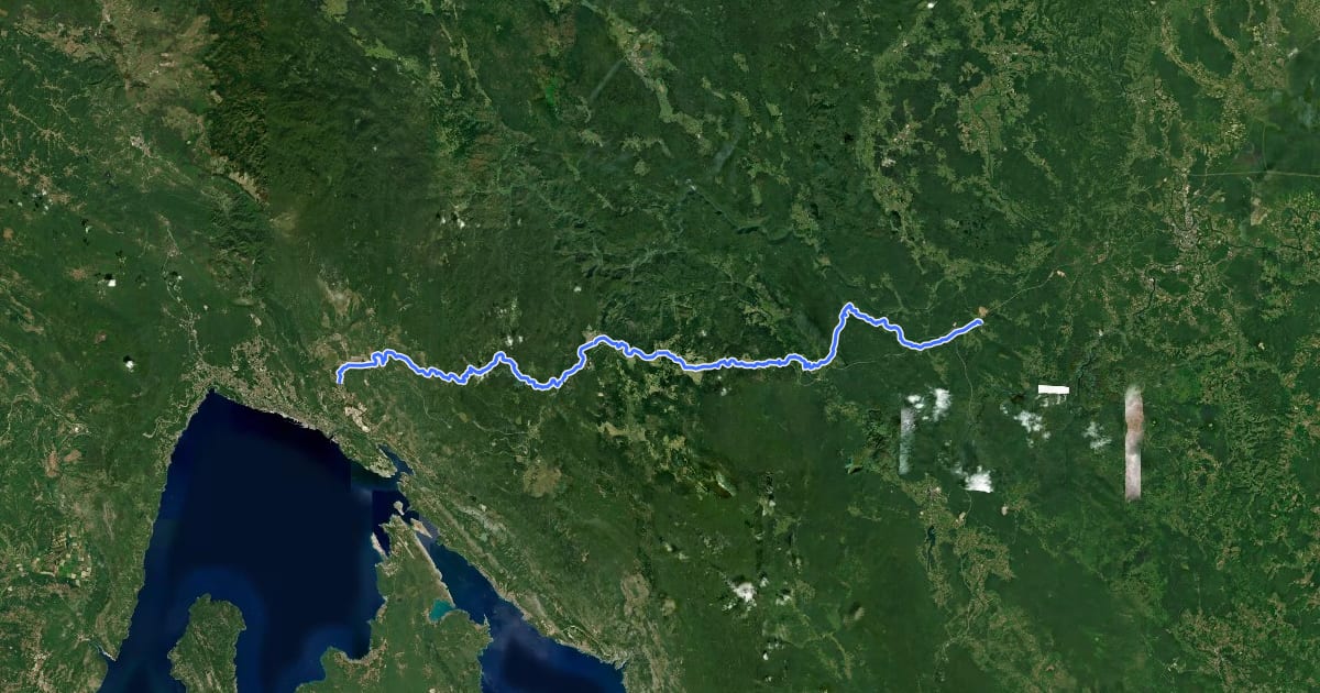 Маршрут Nacionalna ruta N6 на спутниковом снимке