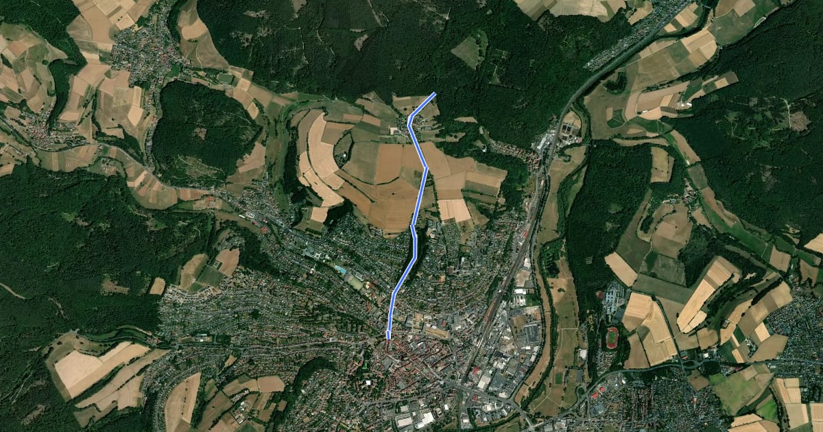 Маршрут Nadelöhrweg на спутниковом снимке