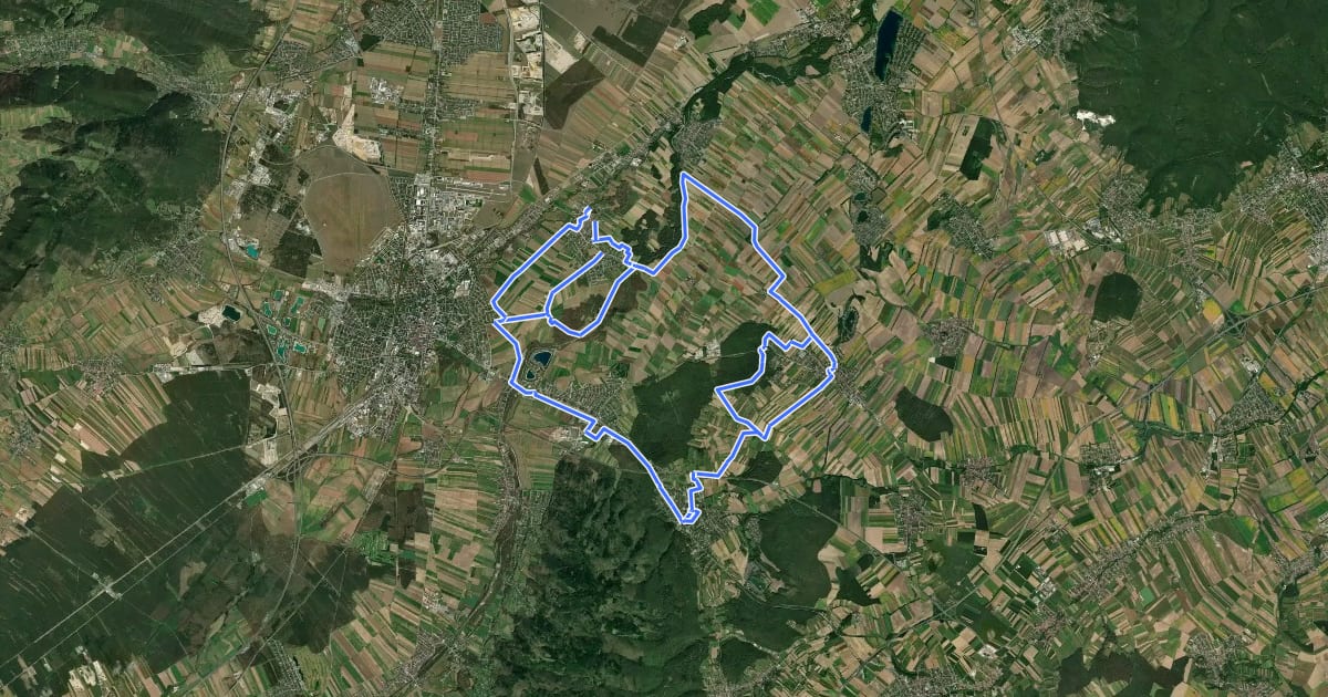 Маршрут Nadelburg-Radweg на спутниковом снимке
