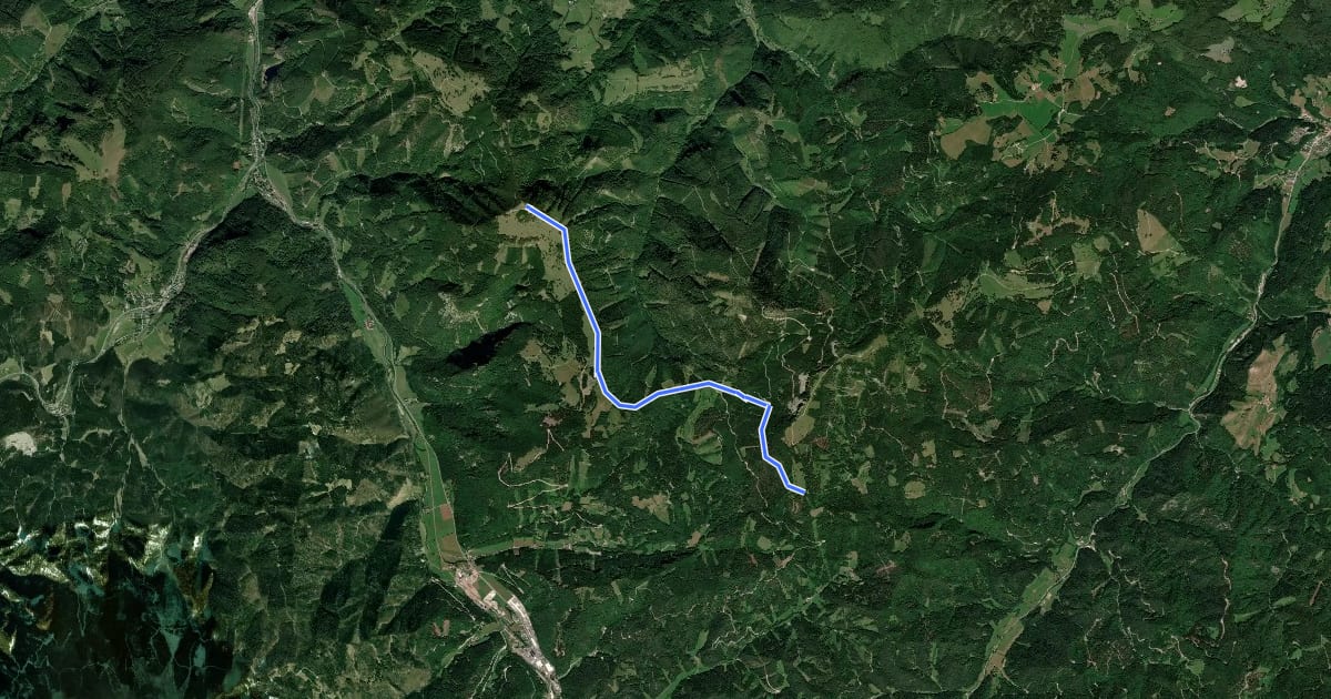 Маршрут Nagelland Alm - Traisner Hütte на спутниковом снимке