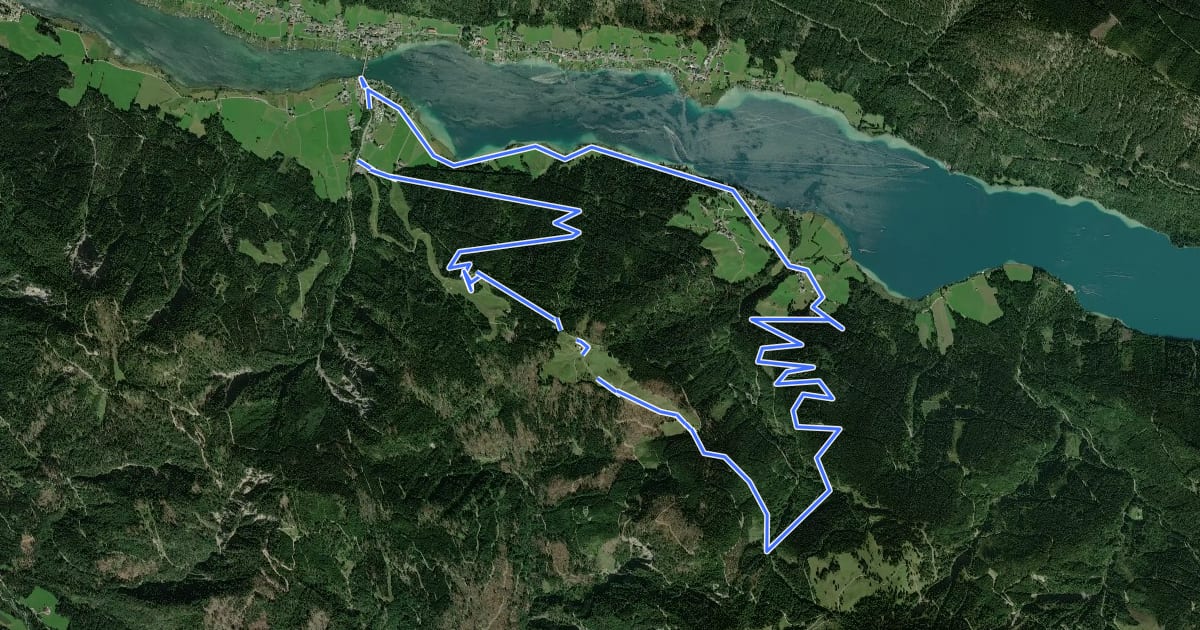 Маршрут Naggler Alm Runde Weissensee на спутниковом снимке
