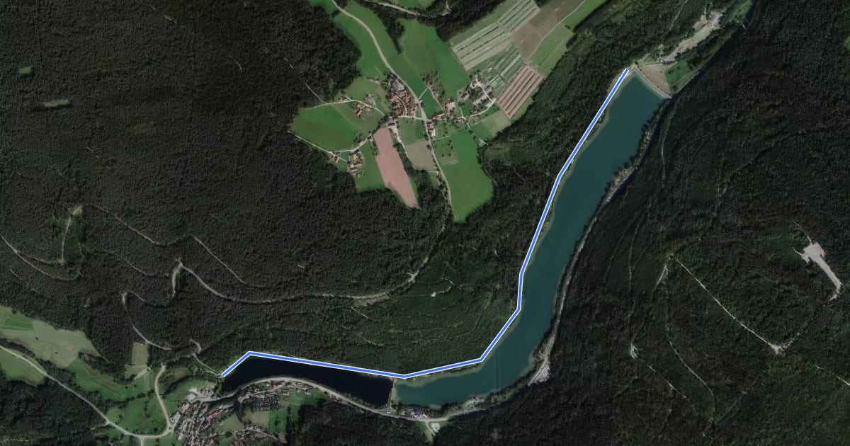 Маршрут Nagoldstausee Nagoldmündung - Heidenbergweg на спутниковом снимке