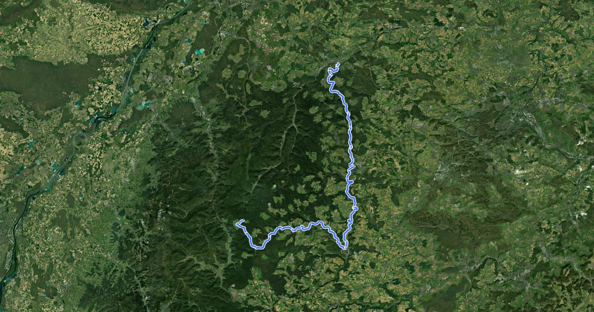 Маршрут Nagoldtalradweg на спутниковом снимке