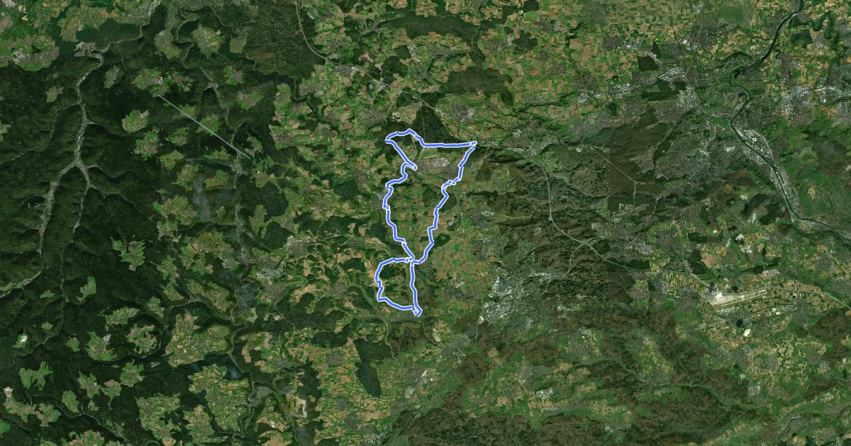 Маршрут Nah.Tour.Radweg на спутниковом снимке