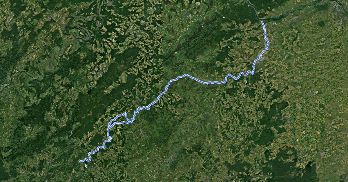 Маршрут Naheradweg на спутниковом снимке
