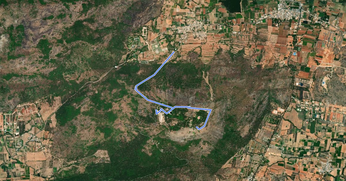 Маршрут Nandi Hills Steps на спутниковом снимке