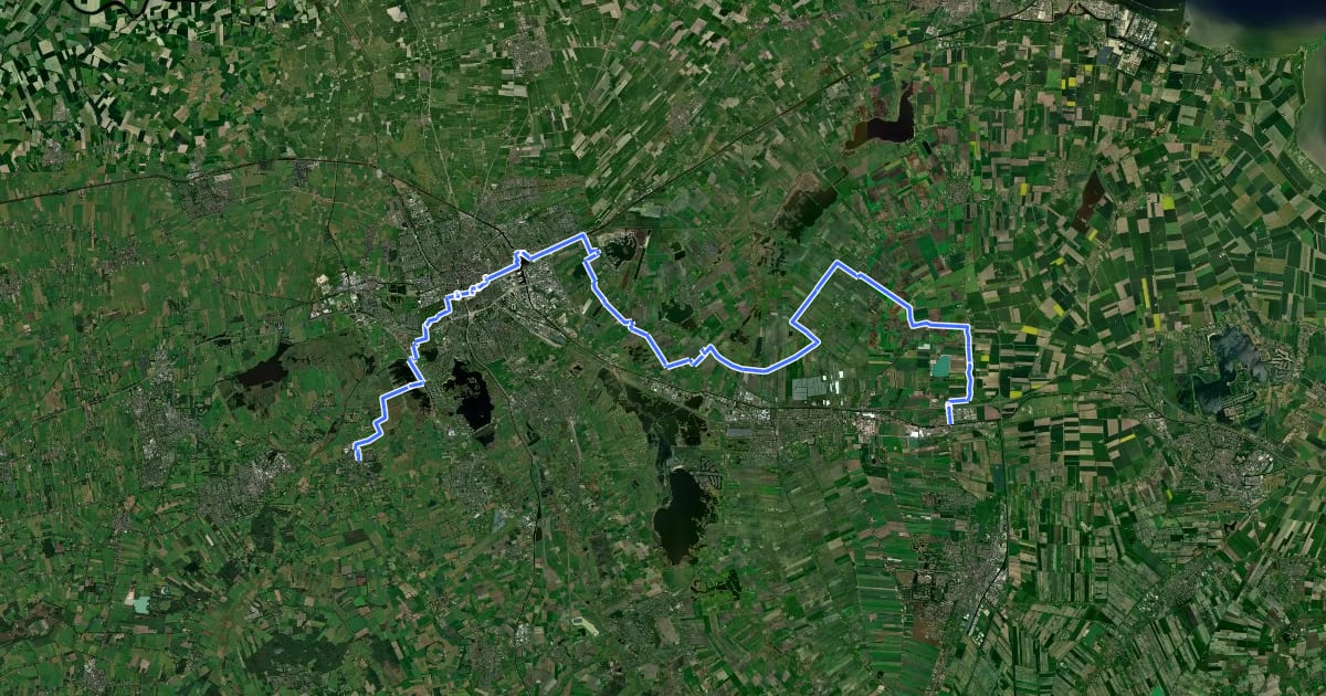 Маршрут NAP-route - 02 - Zuidbroek - Peize на спутниковом снимке