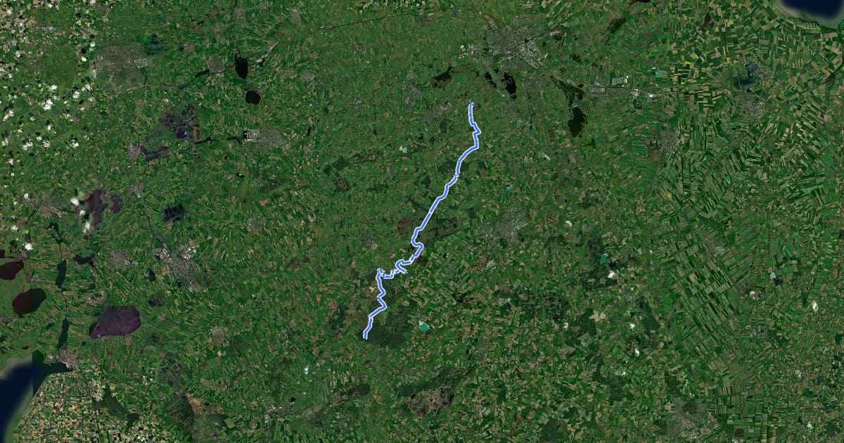 Маршрут NAP-route - 03 - Peize - Diever на спутниковом снимке