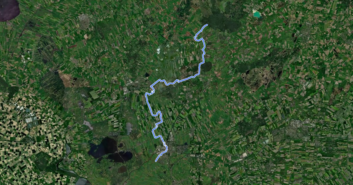 Маршрут NAP-route - 04 - Diever - Meppel на спутниковом снимке