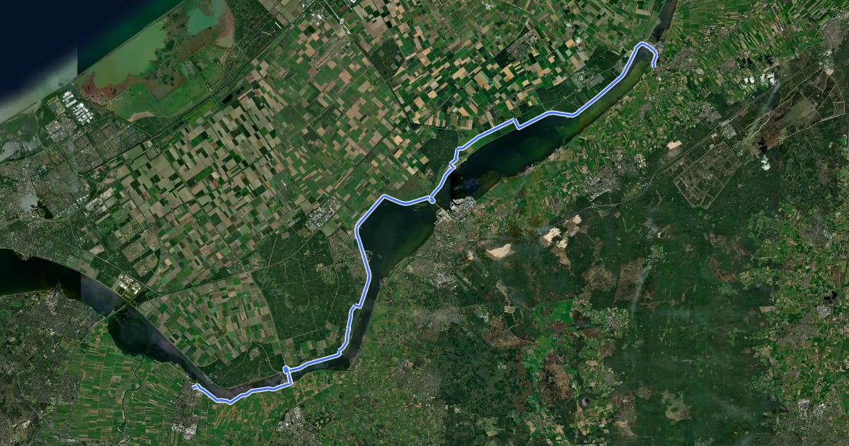 Маршрут NAP-route - 06 - Elburg - Spakenburg на спутниковом снимке