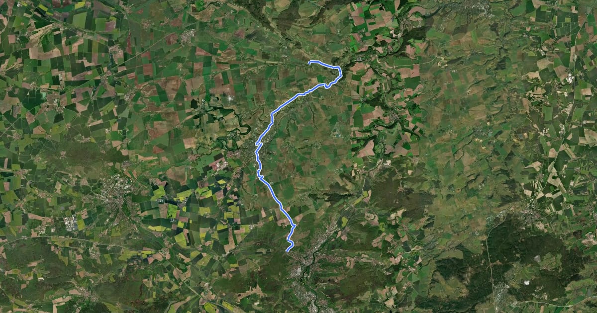 Маршрут Napoleon-Radweg 1806 на спутниковом снимке