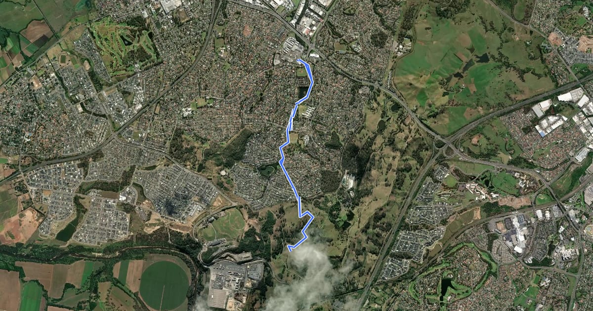 Маршрут Narellan Creek на спутниковом снимке