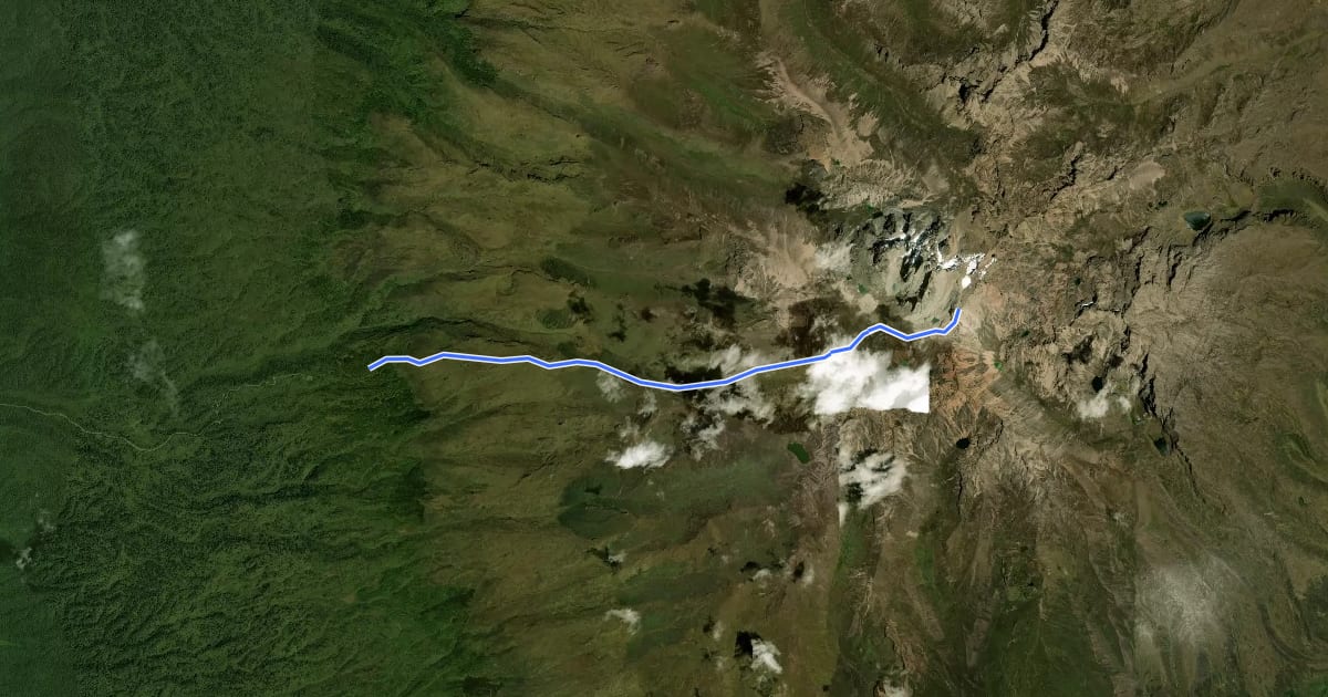 Маршрут Naro Moru route на спутниковом снимке