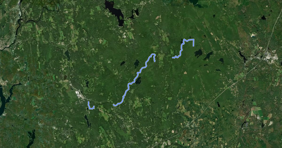 Маршрут Narragansett trail (CT) на спутниковом снимке