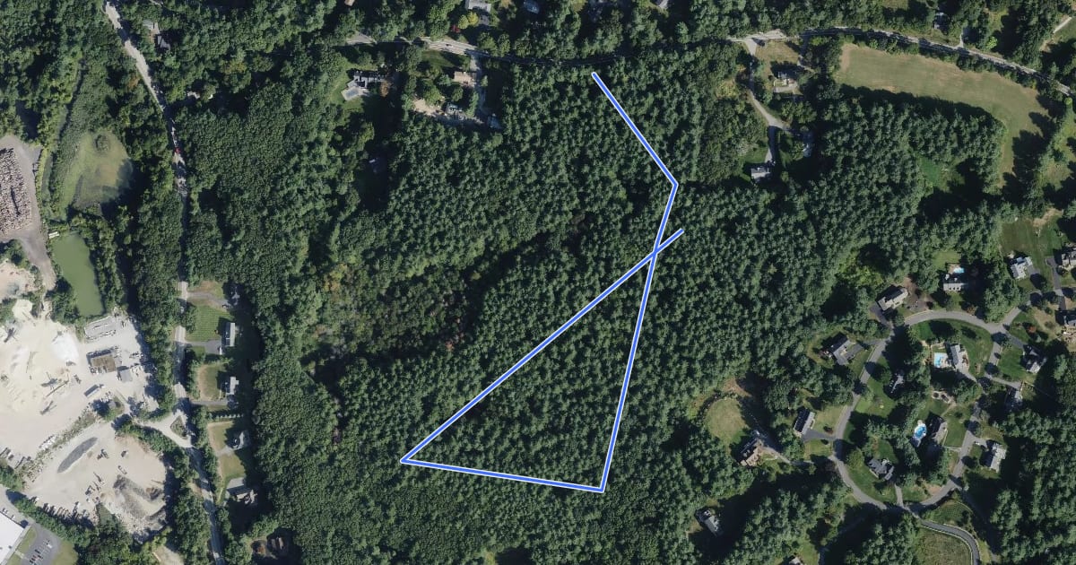 Маршрут Nashoba Brook Woodland Loop на спутниковом снимке