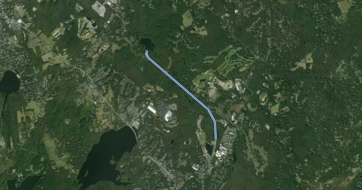 Маршрут Nashua Acton & Boston Railroad Trail на спутниковом снимке