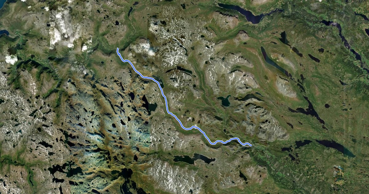 Маршрут Nasjonal sykkelrute 4 (Borlaug-Hemsedal) на спутниковом снимке
