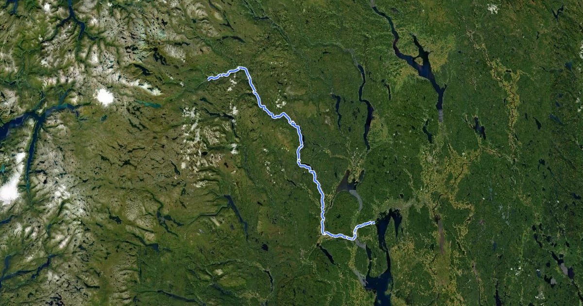 Маршрут Nasjonal sykkelrute 4 (Drammen - Hallingdal) на спутниковом снимке