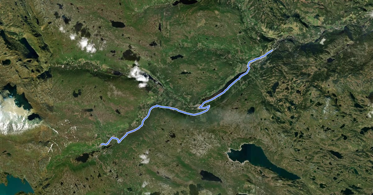 Маршрут Nasjonal sykkelrute 4 (Hallingdal - Geilo) на спутниковом снимке