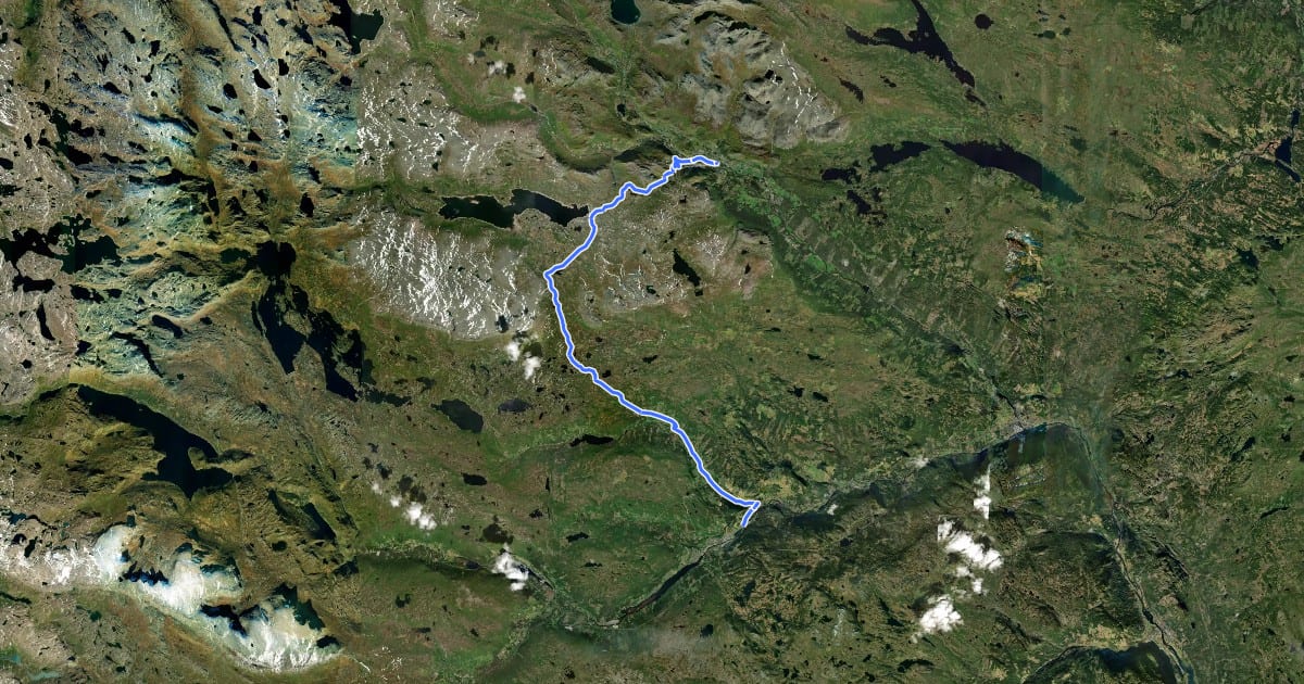 Маршрут Nasjonal sykkelrute 4 (Hemsedal - Geilo) на спутниковом снимке