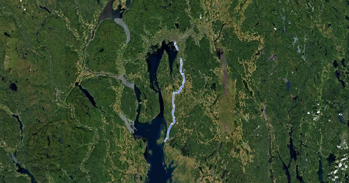 Маршрут Nasjonal sykkelrute 7 (Moss - Oslo) на спутниковом снимке