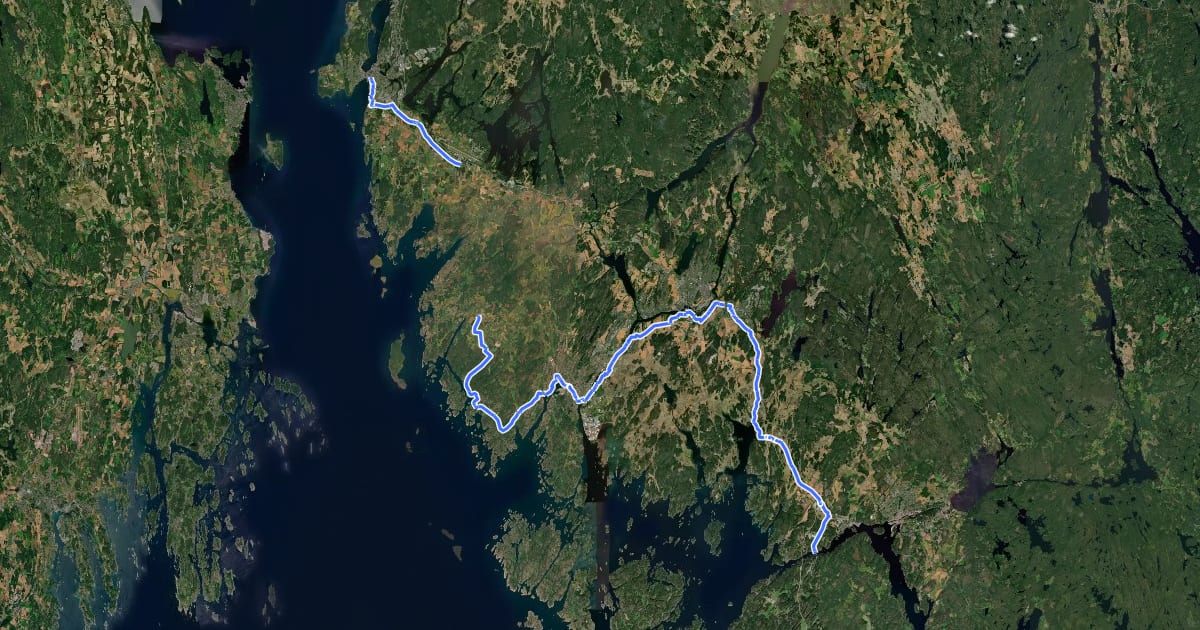 Маршрут Nasjonal sykkelrute 7 (Svinesund - Moss) на спутниковом снимке