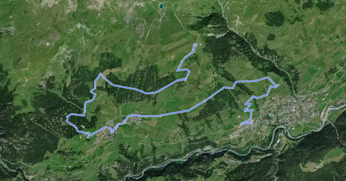 Маршрут Natèas Bike (Scuol, Motta Naluns–Scuol) на спутниковом снимке
