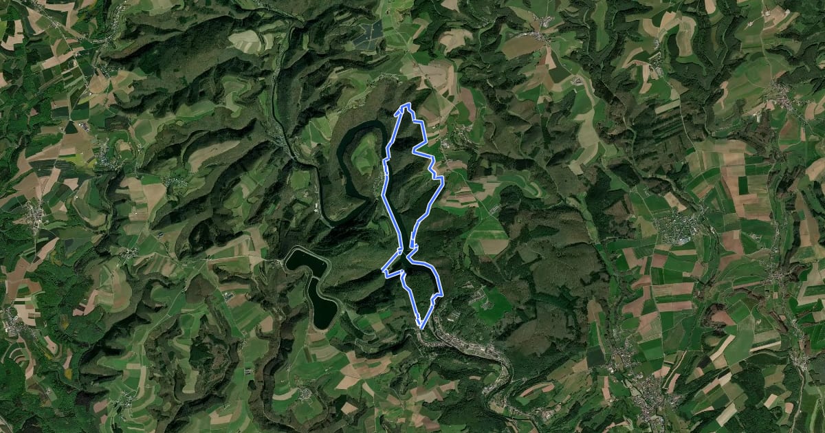 Маршрут Nat'Our Route 5: Vianden - Falkenstein на спутниковом снимке