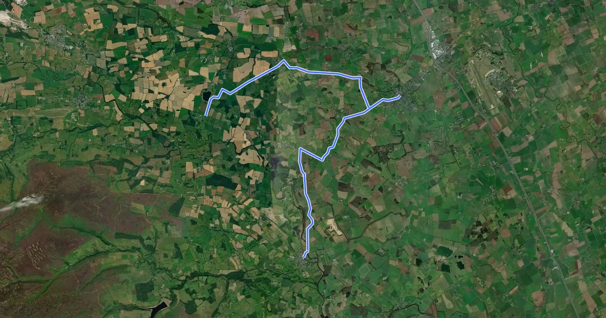 Маршрут National Byway (Bedale Loop) на спутниковом снимке