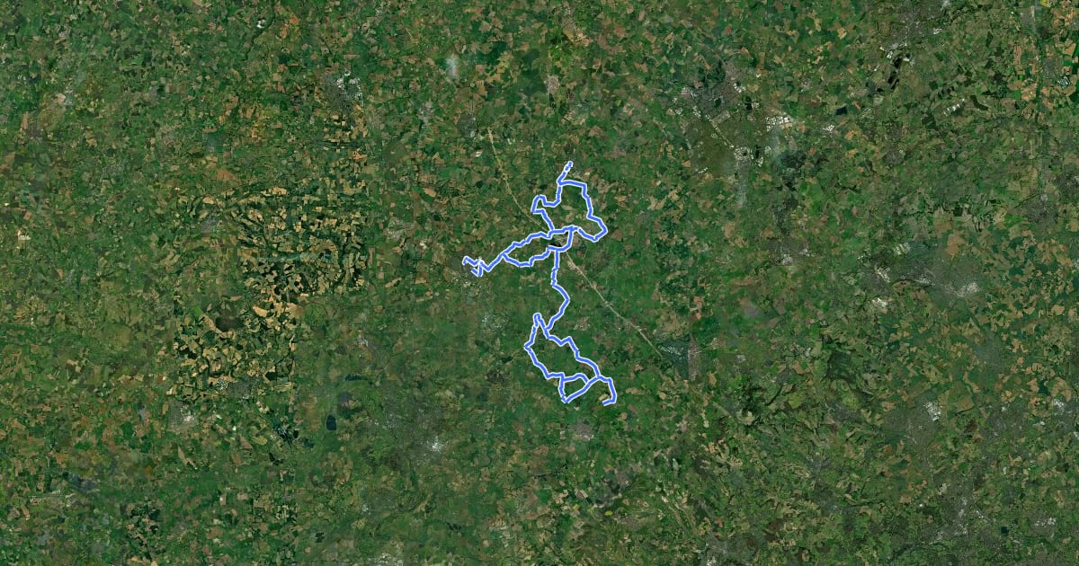 Маршрут National Byway (Bernwood Forest Loop) на спутниковом снимке