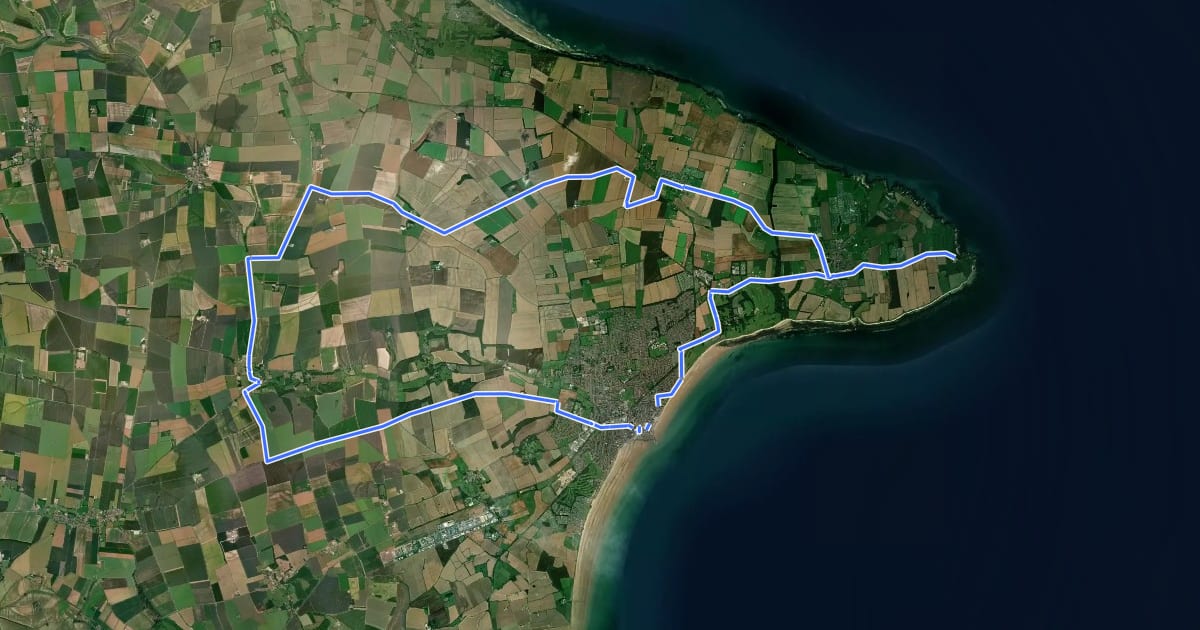 Маршрут National Byway (Bridlington Loop) на спутниковом снимке