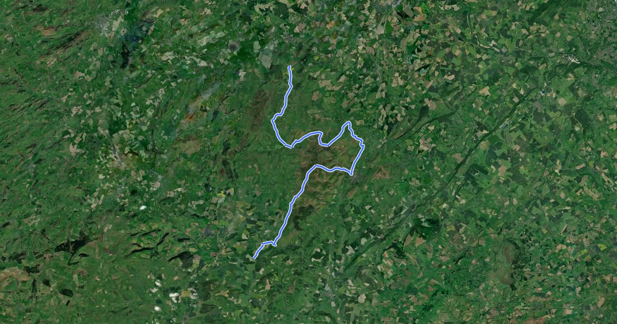 Маршрут National Byway Church Stretton Loop на спутниковом снимке